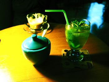 Close-up of drink on table