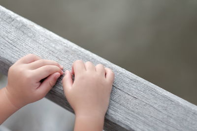 Close-up of child's hands