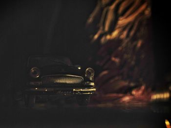 Close-up of toy car on table