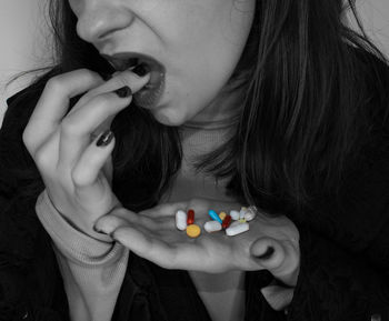 Close-up of woman holding ice cream