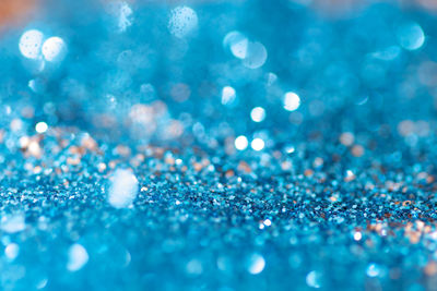 Full frame shot of blue glitter