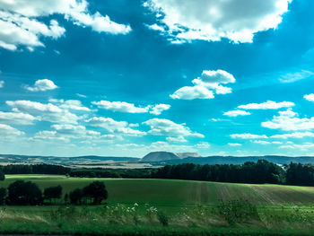 Scenic view of field against sky