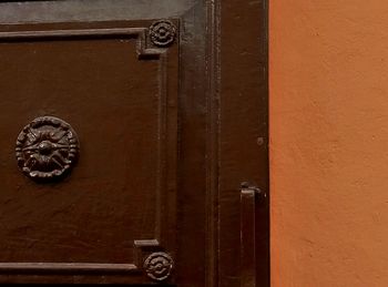 Closed door of old building