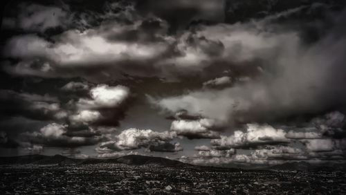 Storm clouds over land