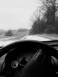 Man seen through car windshield