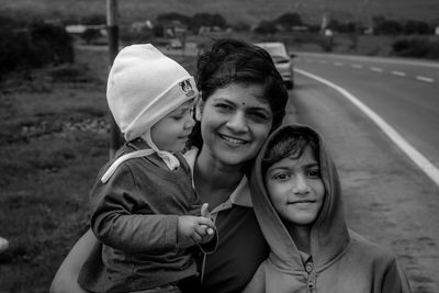 Portrait of happy friends