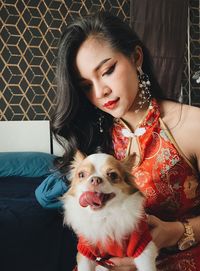 Beautiful woman with dog
