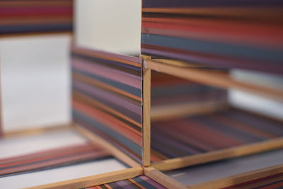 Close-up of books on shelf