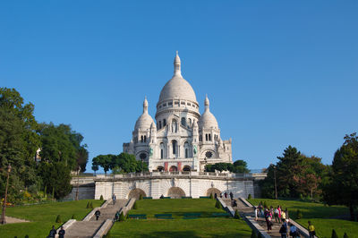 View of cathedral against clear blue sky