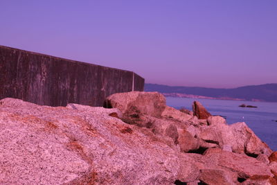 Rock formations in sea