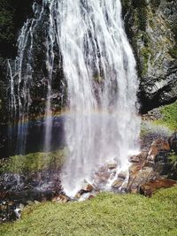 Scenic view of waterfall