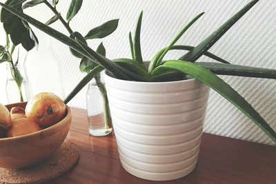 Close-up of breakfast on table