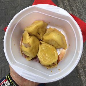 High angle view of food in plate