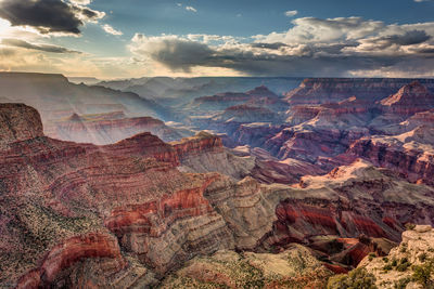 Aerial view of dramatic landscape