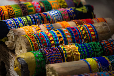 Close-up of colorful for sale