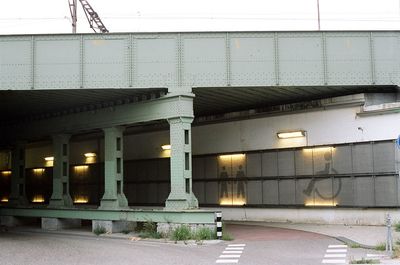 Surface level of road under the bridge