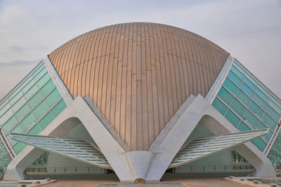 Low angle view of modern building against sky