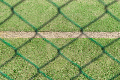 Full frame shot of green chainlink fence