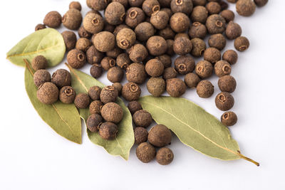 Close-up of candies against white background
