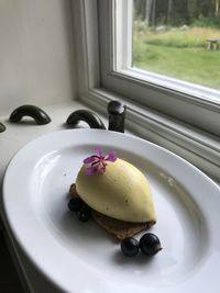 Close-up of cake in plate