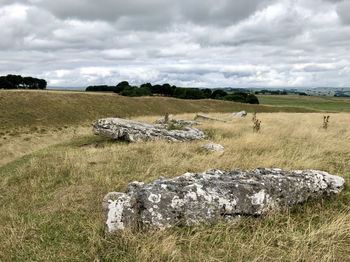 Scenic view of land against sky