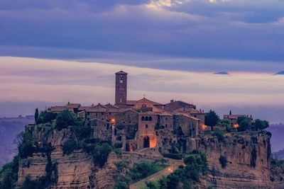 View of castle against cloudy sky