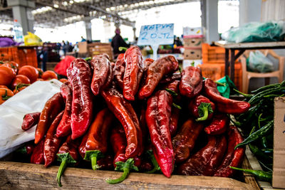 Close-up of red chili peppers