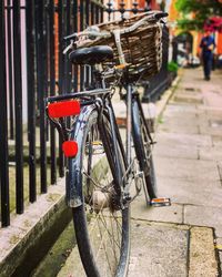 Bicycle parked on footpath