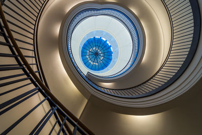 Low angle view of spiral staircase