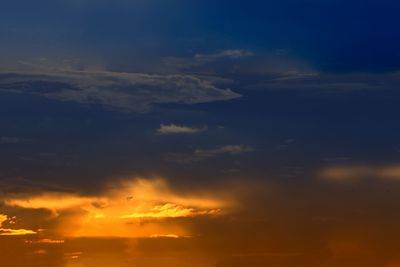 Scenic view of dramatic sky during sunset