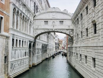 Bridge over canal in city