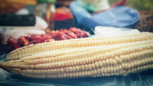 Close-up of bread for sale at market stall