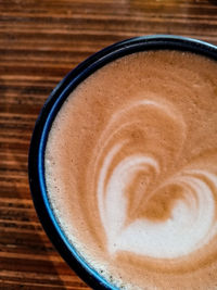 Directly above shot of coffee on table