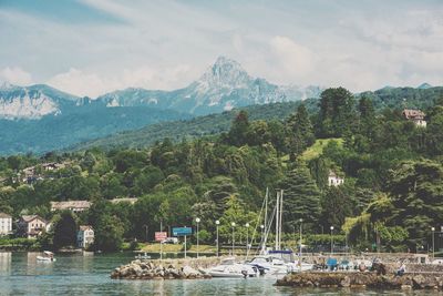 Scenic view of lake against mountains