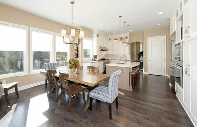 Kitchen renovation project has been remodeled with new cabinets and countertops