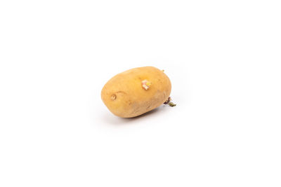 High angle view of bread against white background