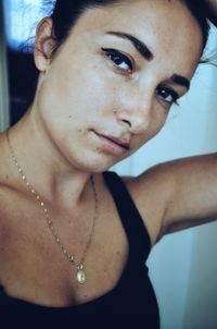 Close-up portrait of young woman