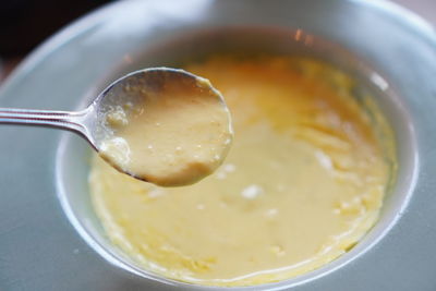 Close-up of soup in bowl