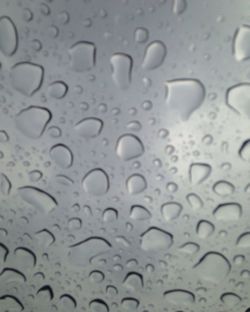 Close-up of water drops on glass