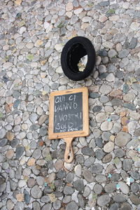 Information sign on brick wall