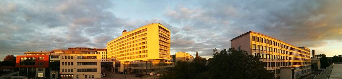 Low angle view of buildings against sky