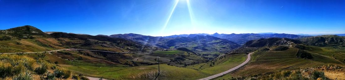 Scenic view of mountains against sky