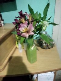 Close-up of flower vase on table