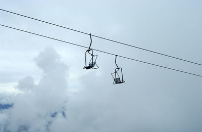 Low angle view of ski lift against sky