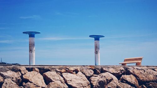 View of built structure against blue sky