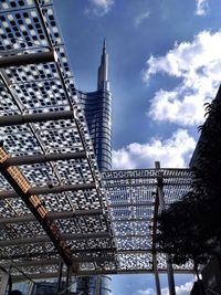 Low angle view of tower against sky