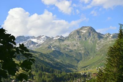 Scenic view of mountains against sky