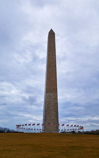 Low angle view of washington monument against sky