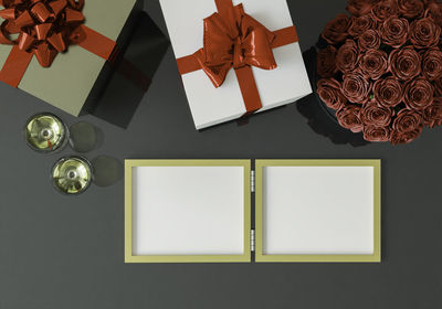 High angle view of pen on table