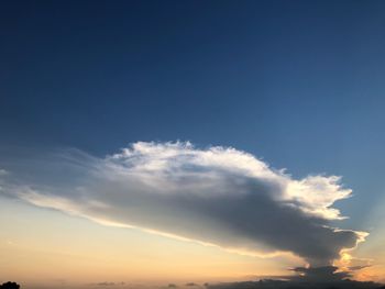 Low angle view of sky during sunset